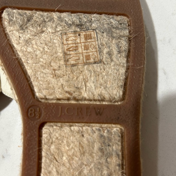 J. Crew Dorsey Lace up Cream Canvas Espadrille Flats - Picture 4 of 12